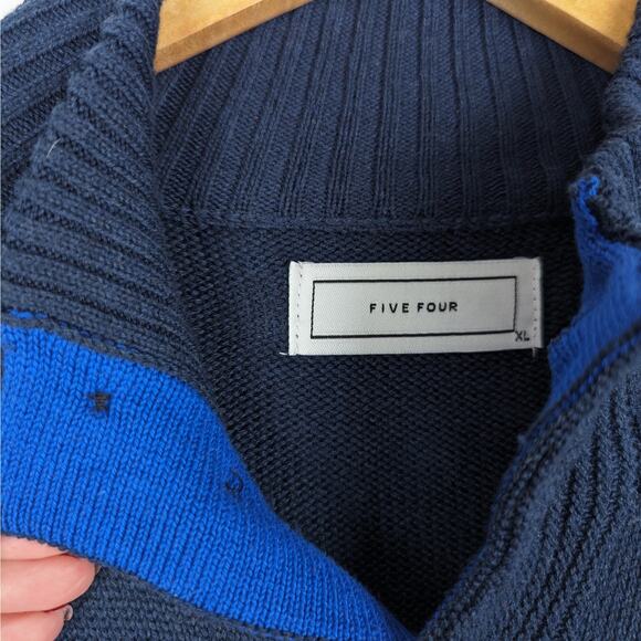 Five Four Men's Navy‎ Blue High Neck Casual Cardigan Sweater Size XL - Picture 7 of 9